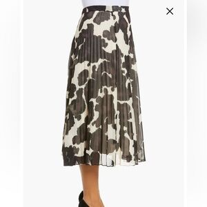 New XS Sanctuary Pleated Animal Print Midi Skirt